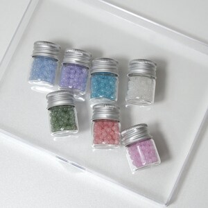 3.5mm glass bead sets for jewelry making 7 colors- transparent glass beads for bracelet- rainbow color beads