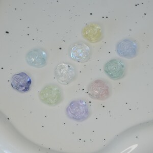 20pcs 12mm rose glass beads multicolor glass beads flower shape beads
