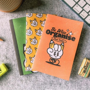 Handmade Retro Mascot Pocket Notebook Handmade 40 Plain Pages