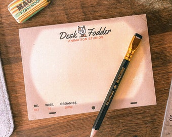 Vintage Animation Notepad – A6 Animator Desk Memo Pad – Creative Workflow Planner – Animation Student Gift – Creative Desk Stationery