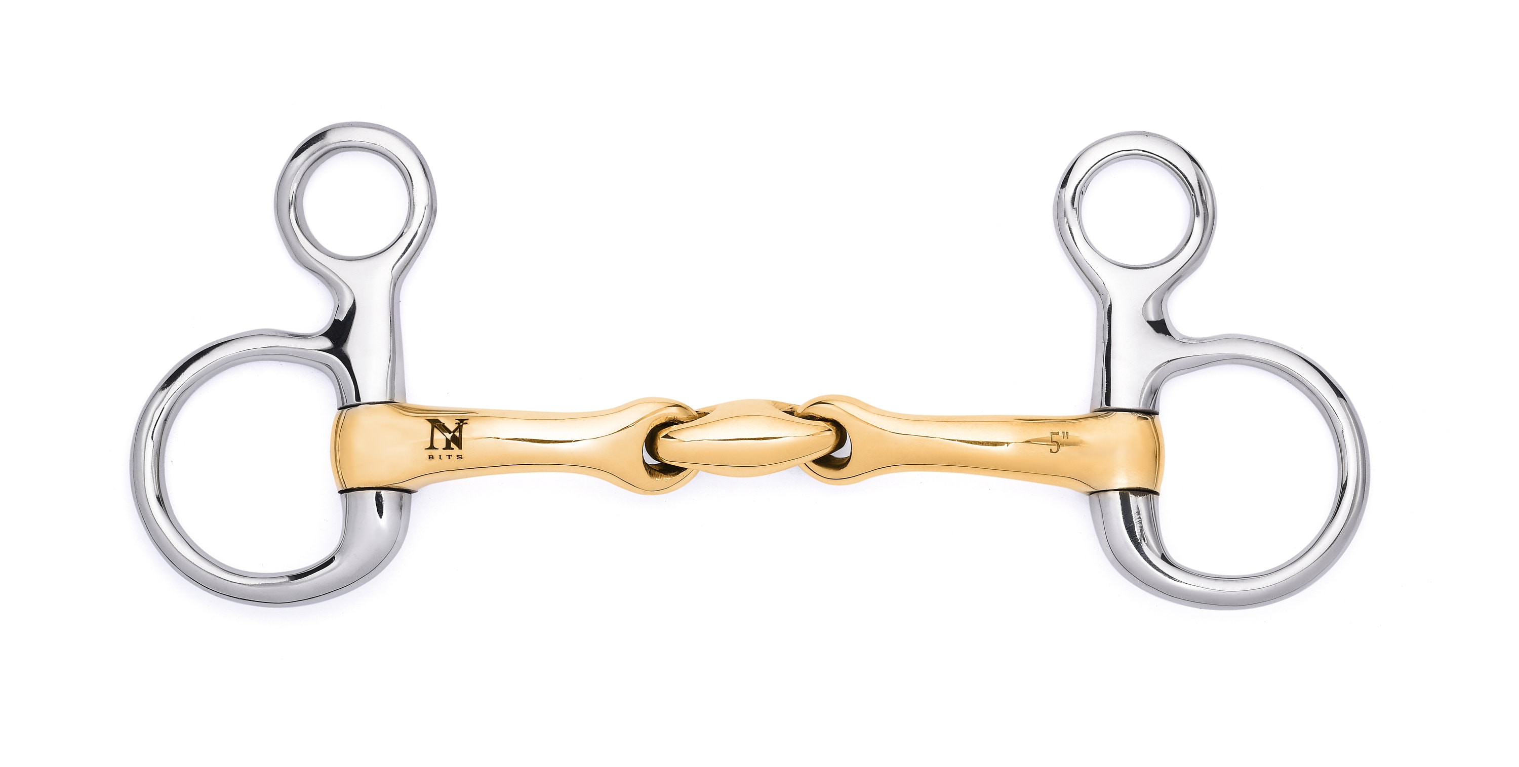 Mors De Bride Simple Articulation NY Tack - Argent Courbé, équitation Classique