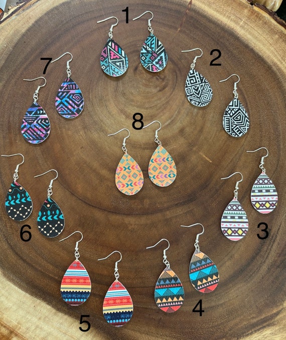 Geometry Boho Faux Leather Earrings