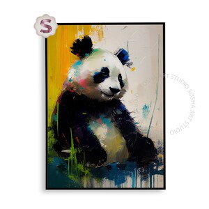 Panda-poster | Schattige pandaprint voor trendy kinderkamermuurdecoratie