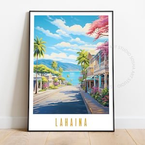 Lahaina Maui Art Print: Mid-Century Modern Travel Poster (Digital Download)