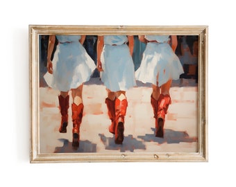Red Cowgirl Boots Print | Downloadable Girly Wall Art for a Western Wall Decor