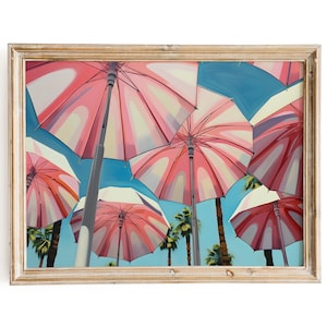 Beach Umbrella Print | Downloadable Maximalist Wall Art for a Preppy Room Decor