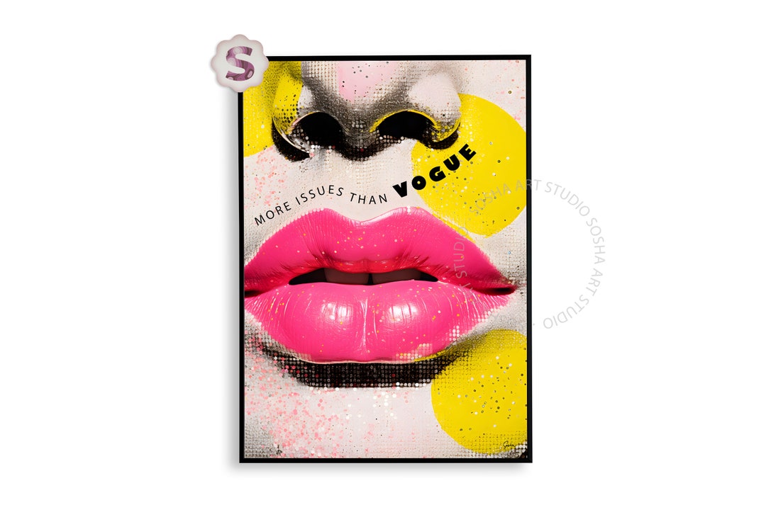 Fashion Magazine Poster, Retro Fashion Canvas Art, Vintage Fashion