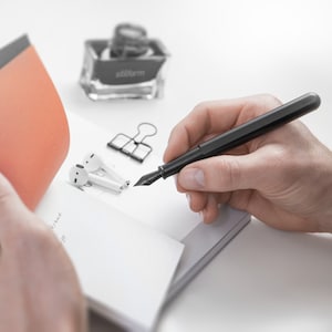 Aluminium Fountain Pen - Black Steel