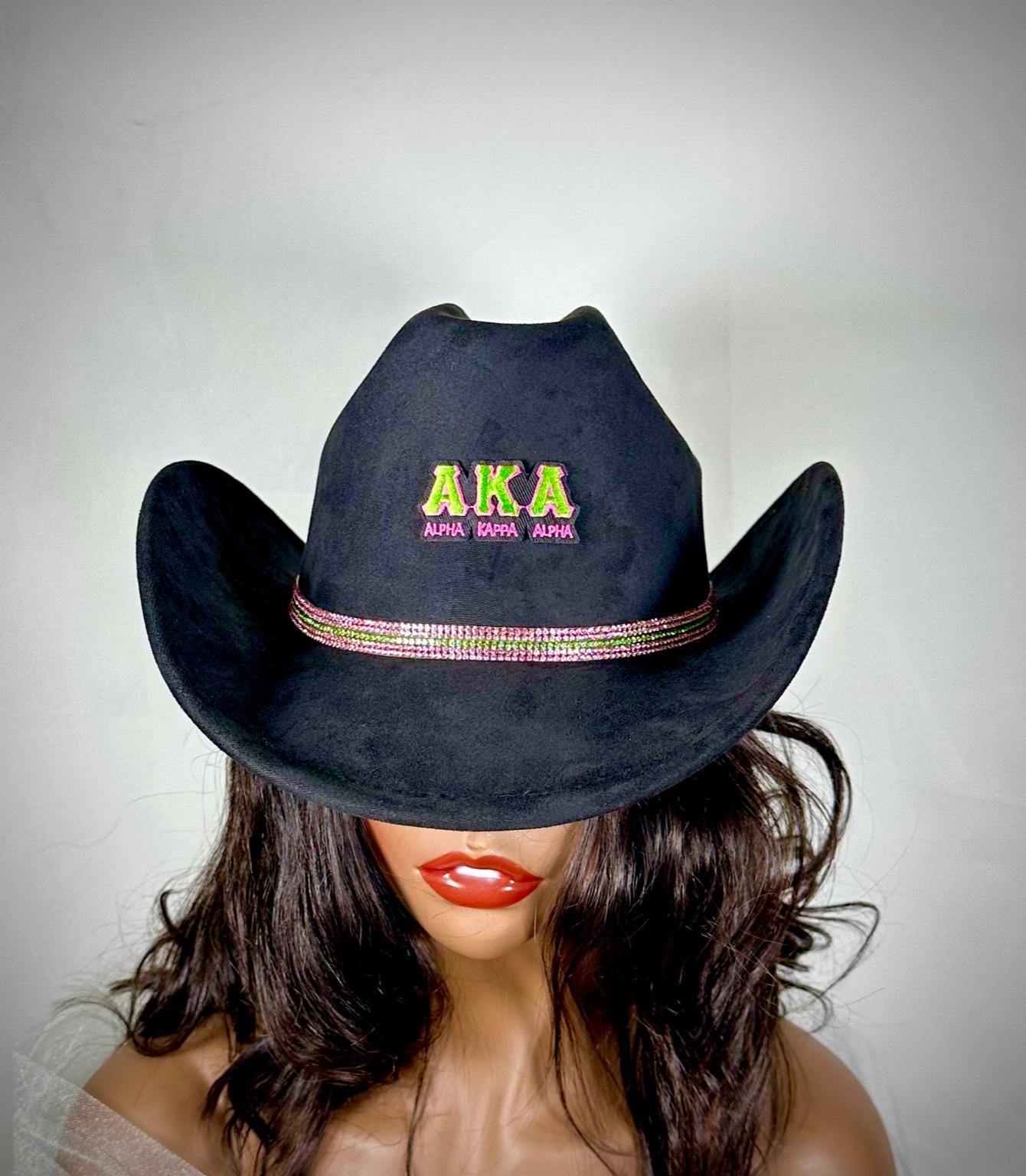 AKA Pink Rhinestone Cowboy Hat - Alpha Kappa Alpha Sorority 