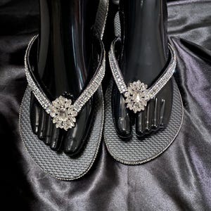 Handmade Rhinestone Flip Flops: Crystal Wedding Sandals