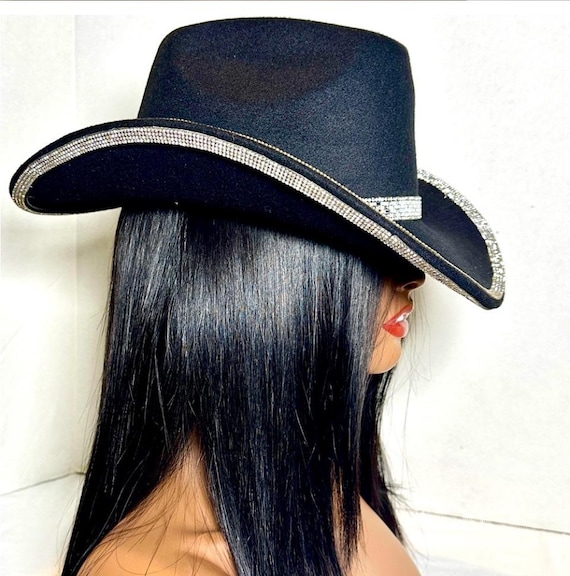 Black Rhinestone Cowboy Hat: Handmade Felt Western Bling - Etsy