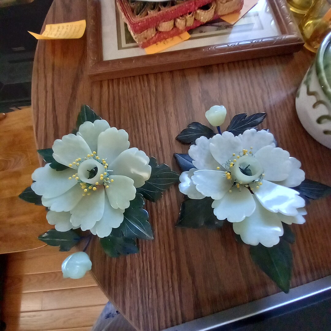 Vintage Alabaster and Jade Candle Holders Etsy