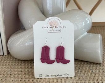 Cowboy Boots, Dangle, Polymer clay earrings