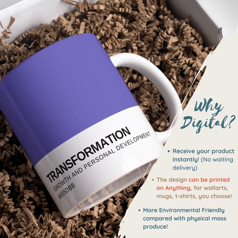 Pantoneinspired Motivational Palette Bundle Set of 8 Phrases in Blue