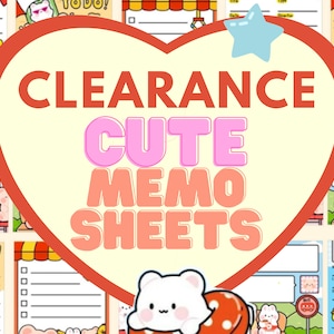 Cute Cartoon Memo Sheet Bundle! - Random Mix of Cute memo sheets design, to-do lists and more! 7 designs + freebies