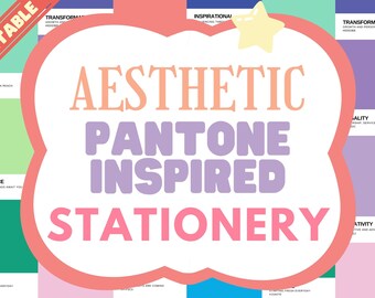Printable Pantone-Inspired Motivational Stationery Bundle (Digital Printable)