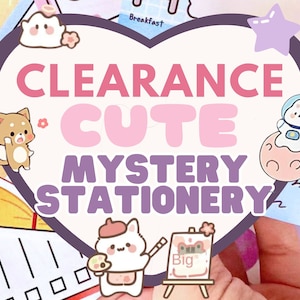 Cute Cartoon Stationery Bundle - Random Mix of Adorable Scrapbooking Supplies + Bonus Freebies - Kawaii Japanese Stationery Mystery Grab Bag