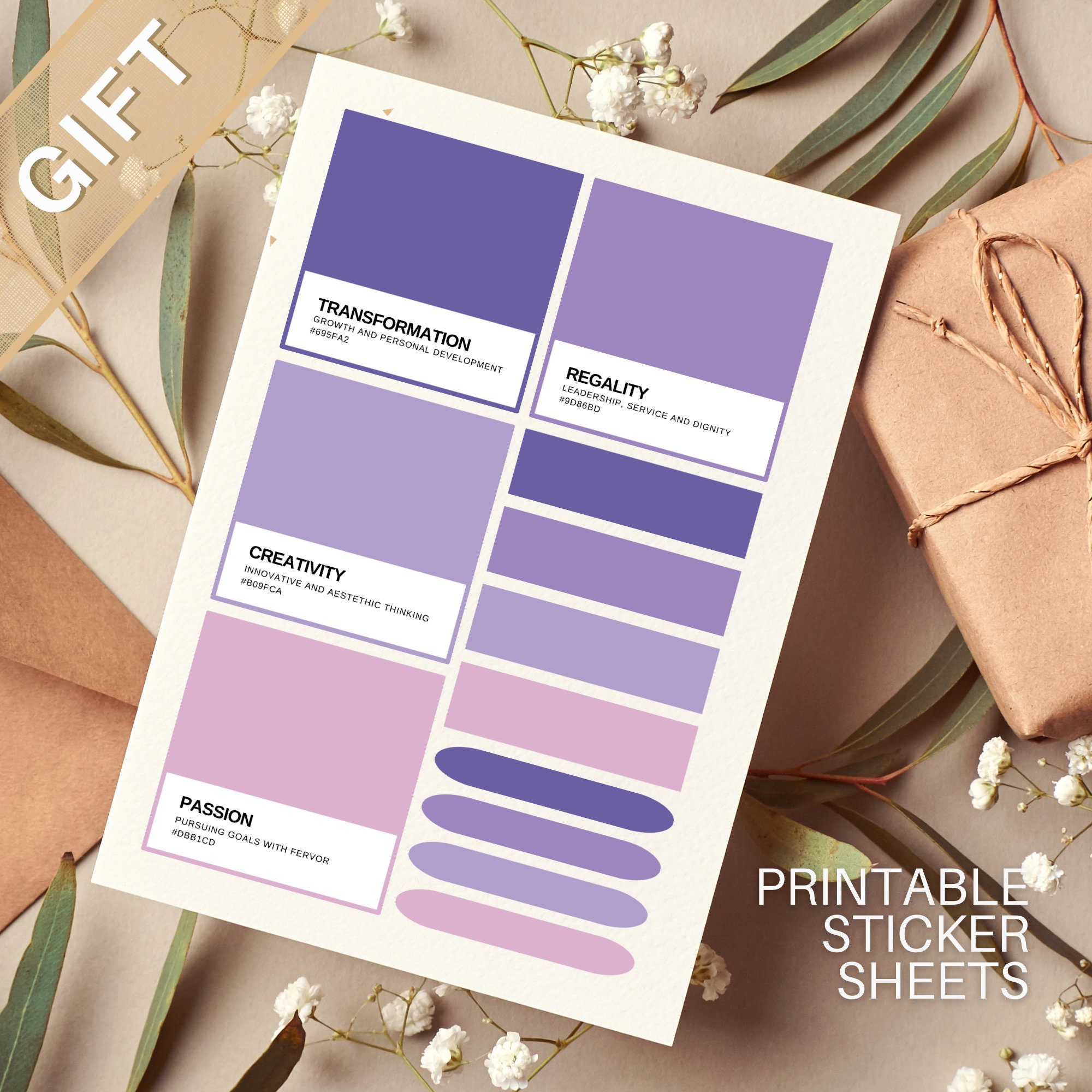 Pantoneinspired Motivational Palette Bundle Set of 8 Phrases in Blue