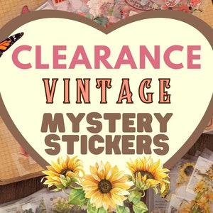 Vintage Sticker Sheet Bundle - Random Mix of vintage Sticker Sheets + Bonus Freebies - Stationery Mystery Grab Bag