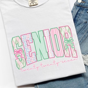 Senior 2027 Shirt, Comfort Colors Senior Shirt, Cottagecore Class Of 2027 Tee, Coquette Bows Senior Year Gift