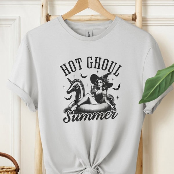 Hot Ghoul Summer Shirt - Funny Summer Goth Tee - Halloween Summer Tshirt - Retro Witch - Gothcore Beach - Spooky Summer - Summerween Gift