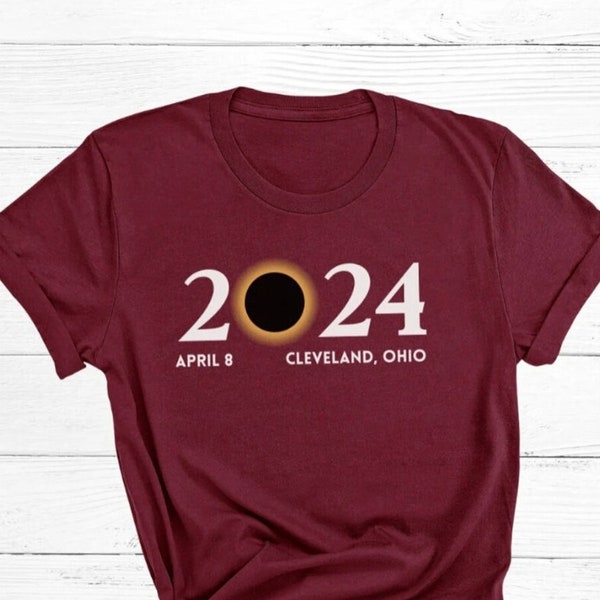 Cleveland Eclipse Shirt - Cleveland Ohio Eclipse Tee - Totality Solar Eclipse T-Shirt - April 8 Viewing Tshirt - CLE Total Eclipse Gift