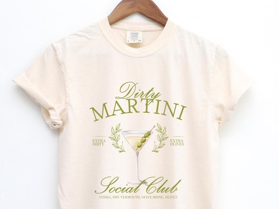 Dirty Martini Social Club Shirt, Comfort Colors Dirty Martini Cocktail Club Tee, Gift For Martini Lover, Dirty Martini Drinker Gift