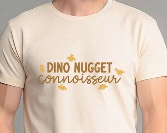 Dino Nugget Connoisseur T-Shirt, Funny Chicken Dinosaur Nuggets Shirt for Adults, Millennial Nostalgia Gift, Dino Nuggies Lover Tee