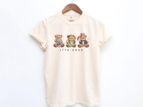 STAYC Teddy Bear Tシャツ アイボリー USA 250 Teddy Bears Shirt, Patriotic Teddy Bear Tee, America 1776