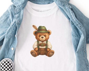 Kid’s Oktoberfest Shirt, Oktoberfest Teddy Bear Tee For Boy, Oktoberfest Tshirt For Girl, Toddler Fall Festival Outfit