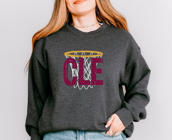 Cleveland Basketball Sweatshirt CLE Basketball Hoop Shirt