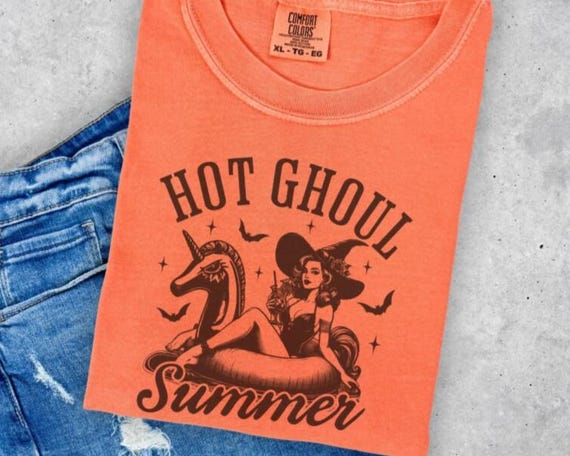 Hot Ghoul Summer Shirt, Summer Goth Comfort Colors Tee, Spooky Witch Pool Float Shirt, Gothcore Beach Top, Whimsigoth Summer Outfit