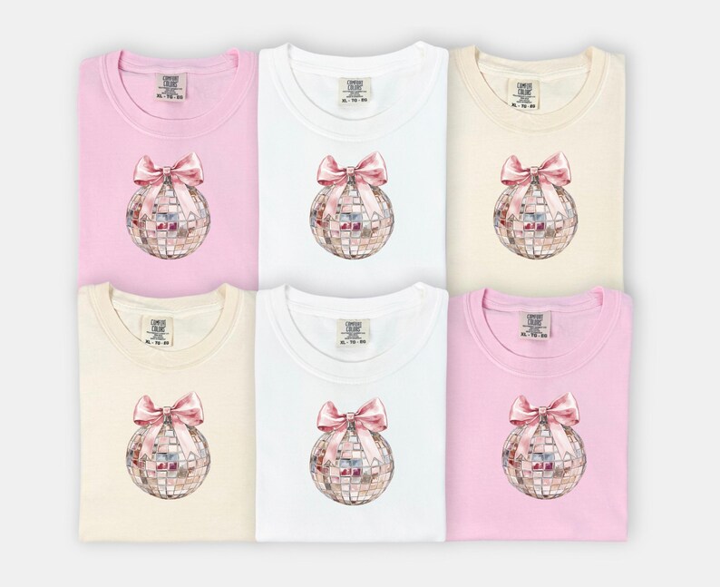 Coquette Bow Disco Ball Shirt Comfort Colors New Years Eve Tee Trendy