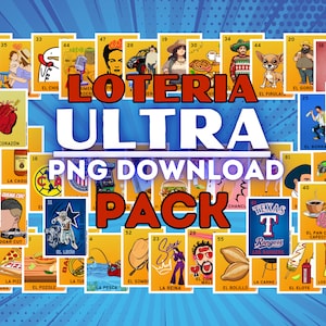 Paquete ULTRA de Lotería - Descargas PNG - Diseños de tarjetas de Lotería - PNG - Diseño de camiseta - Bingo mexicano - La Chalupa - La Borracha y más!