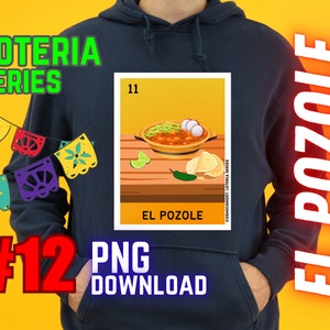 El Pozole - Serie Loteria - La Loteria - Diseño Estilo Loteria - Pozole - Descarga PNG - PNG - Camisa Loteria - Bingo Mexicano - La Chalupa