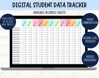 Digital Gradebook, Student Data Tracker, Monitor Student Performance, Sheets Progress Tracker, Parent Communication Log, Various Gradebooks