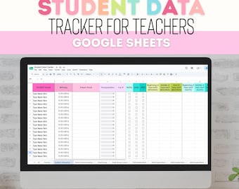 Student Data Tracker for Teachers, Google Sheets Gradebook, Progress Monitoring, Parent Communication, Small Group Planning, Teacher Planner
