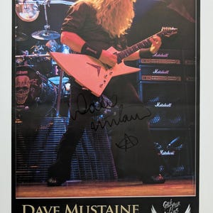 Megadeth Dave Mustaine Autographed Dean Guitars Poster 17&quot; x 11&quot; #2/3