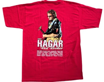 Camiseta vintage de la gira SAMMY HAGAR de 2002 para hombre (XL), roja. Original y auténtica, de Red Rocker, ¡mercancía de colección! Van Halen
