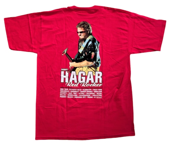 Vintage 2002 SAMMY HAGAR Tour T-shirt Men's (XL) Red, Red Rocker