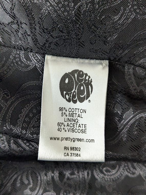 Liam Gallagher Original PRETTY GREEN Black Label Coat Jacket