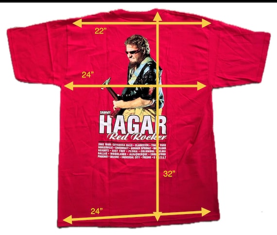 Vintage 2002 SAMMY HAGAR Tour T-shirt Men's (XL) Red, Red Rocker