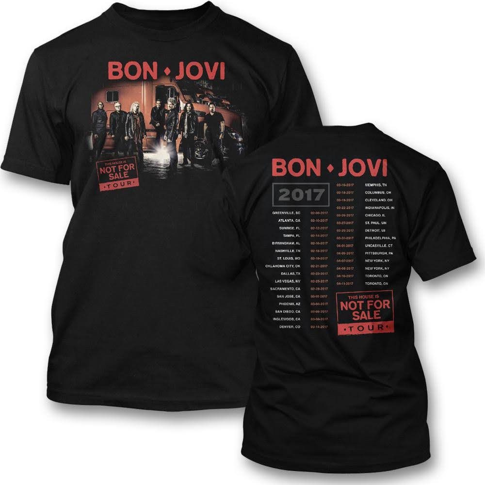 BON JOVI 2017 North American Tour T-shirt Unisex Black, Official