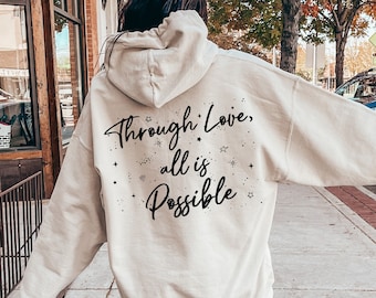 Trendy Crescent City Hoodie, Through Love All Is Possible Sweatshirt, Women's House Of Earth And Blood Shirt, Sarah J. Maas Fans Gifts,E5838