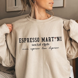 More Espresso Less Depresso Sweatshirt, Espresso Martini Hoodie, Cute Motivational Shirt, Trendy Cocktail Hoodie, Girls Drinking Shirt,E6831