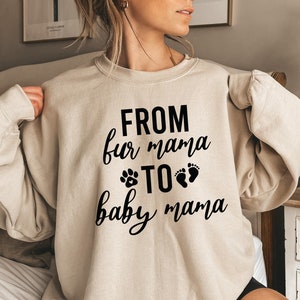De maman fourrure à chemise maman bébé, sweat-shirt de grossesse mignon pour femme, cadeau pour maman enceinte, cadeau nouvelle maman, cadeau fête des mères, t-shirt de maternité, E5958