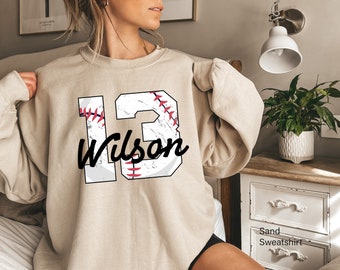 Custom Baseball Jersey Shirt, Women&#39;s Custom Baseball Sweatshirt, Personalized Baseball Mom Hoodie, Custom Baseball Player Gifts, E5883