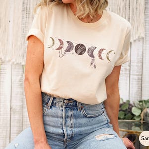 Moon Phases Shirt | Trendy Hoodie For Her, Boho Celestial Shirt, Moon Graphic Tee, Celestial Sweatshirt, Witchy Sweatshirt, Moon Phase Tee image 7