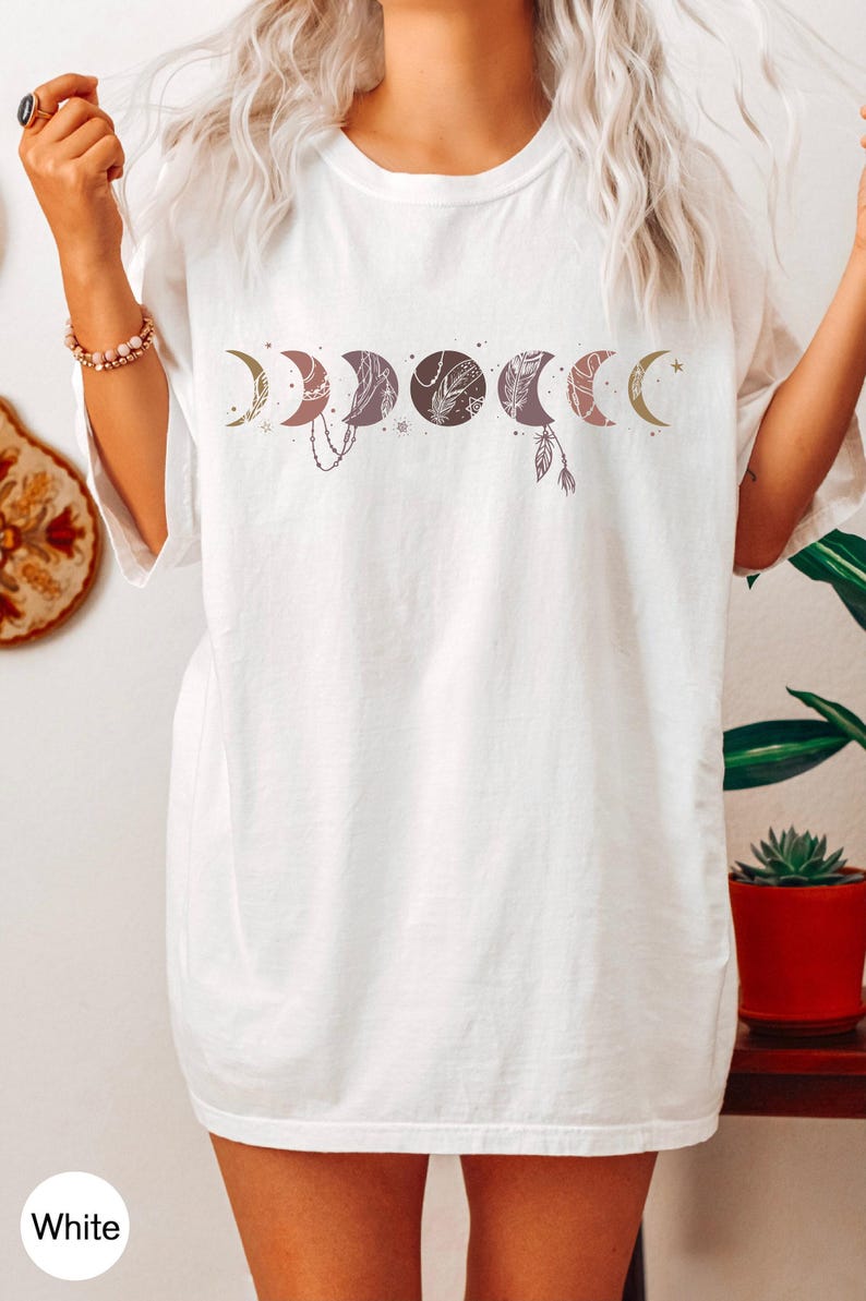 Moon Phases Shirt | Trendy Hoodie For Her, Boho Celestial Shirt, Moon Graphic Tee, Celestial Sweatshirt, Witchy Sweatshirt, Moon Phase Tee image 9