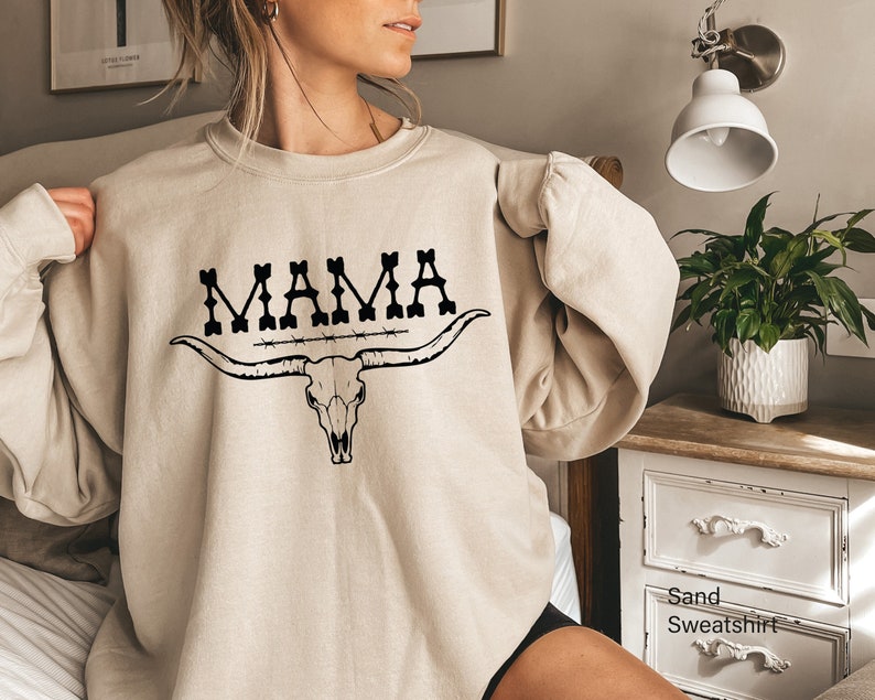 Western Mama Shirt, Mom's Country Shirt, Trendy Mother's Day Gifts, Mom's Birthday Gifts, Aesthetic Mama Hoodie, Cowgirl Mama Gifts, E6106 image 1